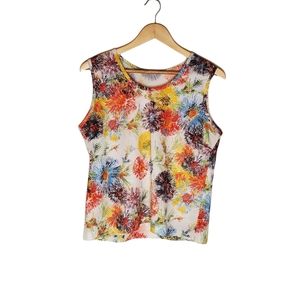 70s Vintage Printed Tropical Burst Tank Top